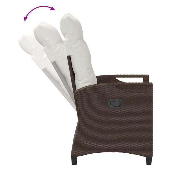 Gartenstuhl 2er Set Braun Creme