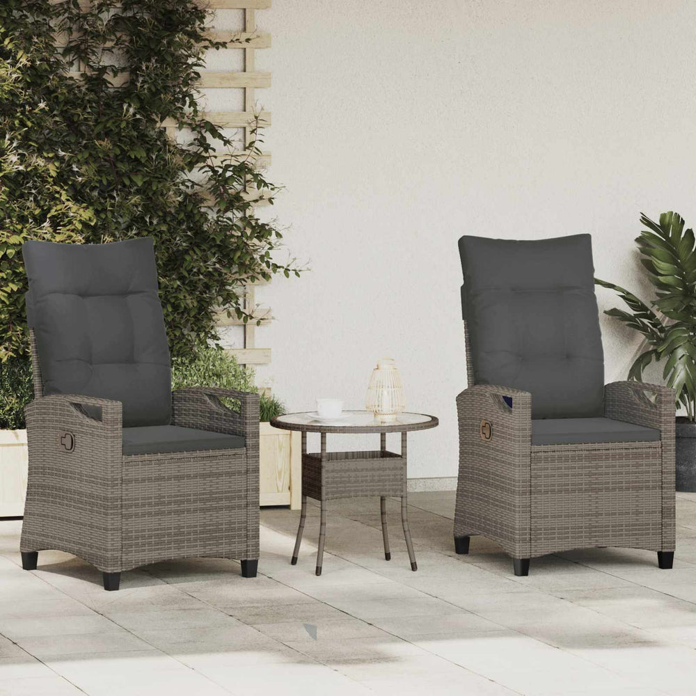 vidaXL Chaises de jardin 2 pcs Gris et gris foncé 56 x 60 x 112 cm
