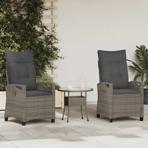 Gartenstuhl Set 2-teilig Grau Dunkelgrau