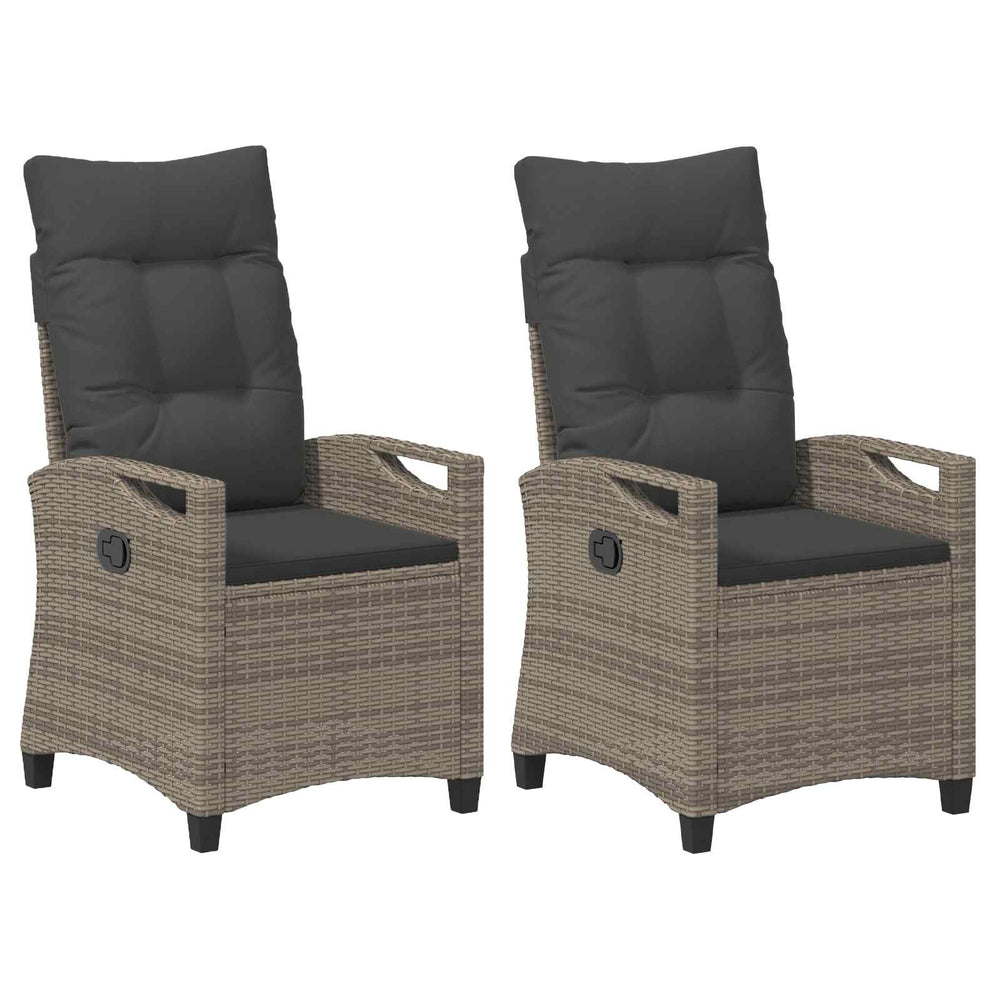 vidaXL Chaises de jardin 2 pcs Gris et gris foncé 56 x 60 x 112 cm