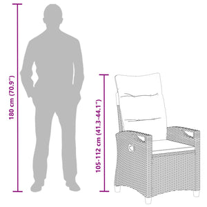 Gartenstuhl Set 2-teilig Grau Dunkelgrau