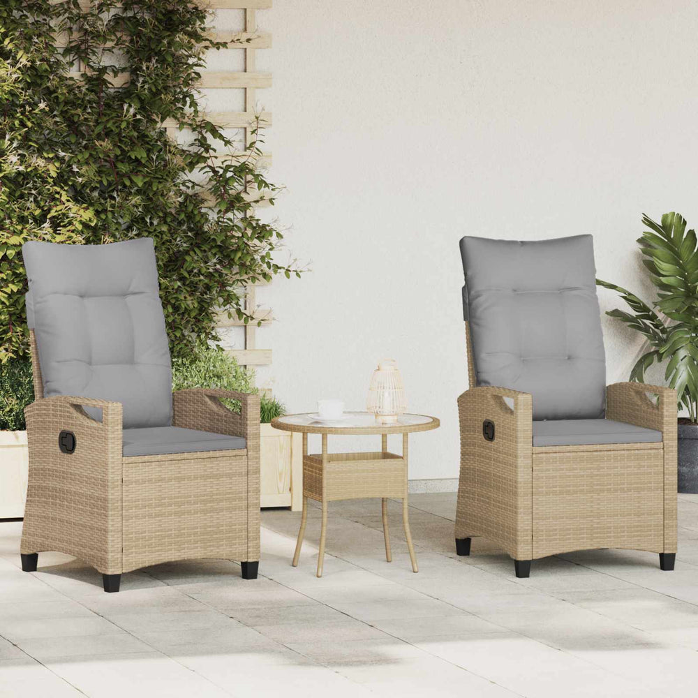 vidaXL Chaises de jardin 2 pcs Beige et gris clair 56 x 60 x 112 cm