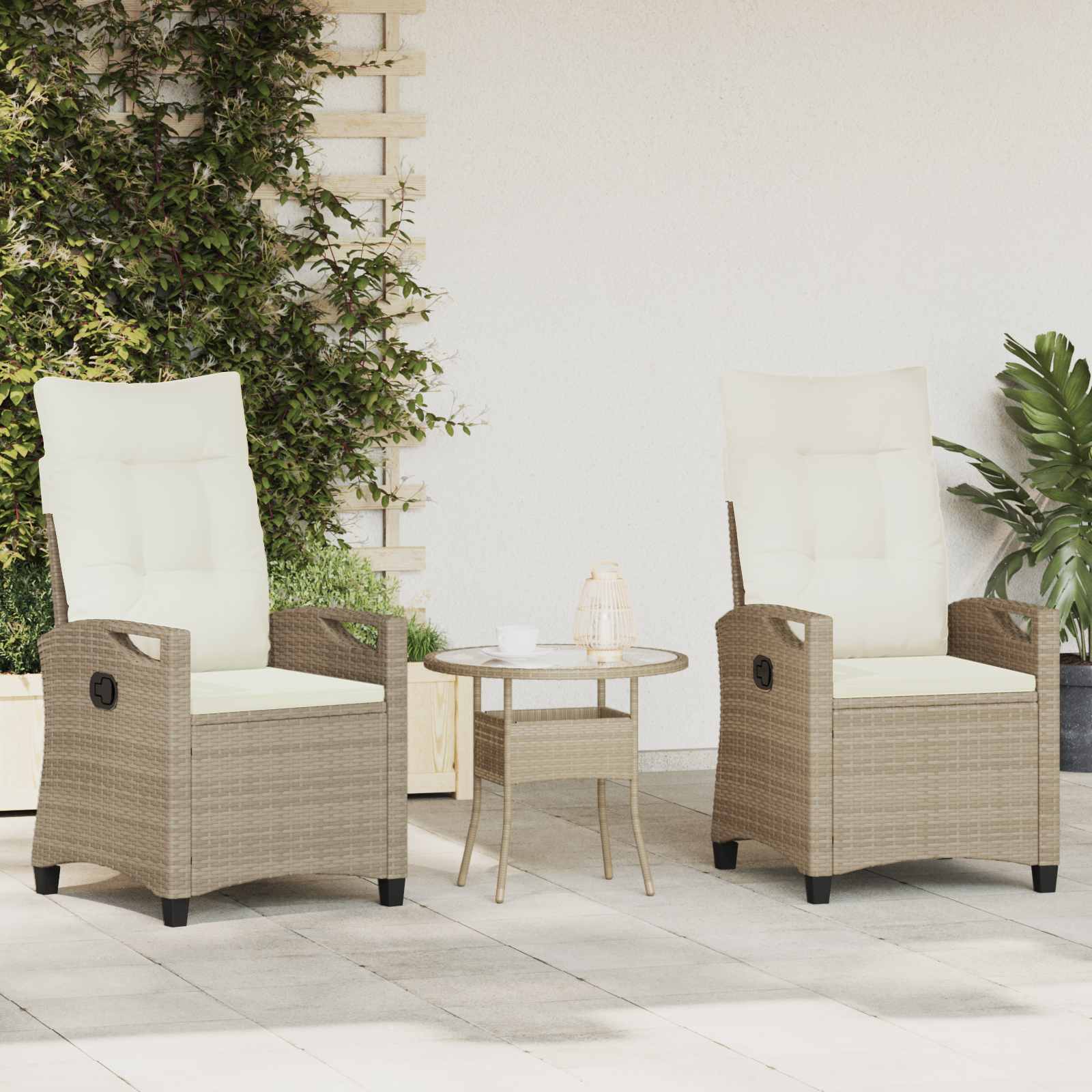 Gartenstuhl 2er Set Beige Creme