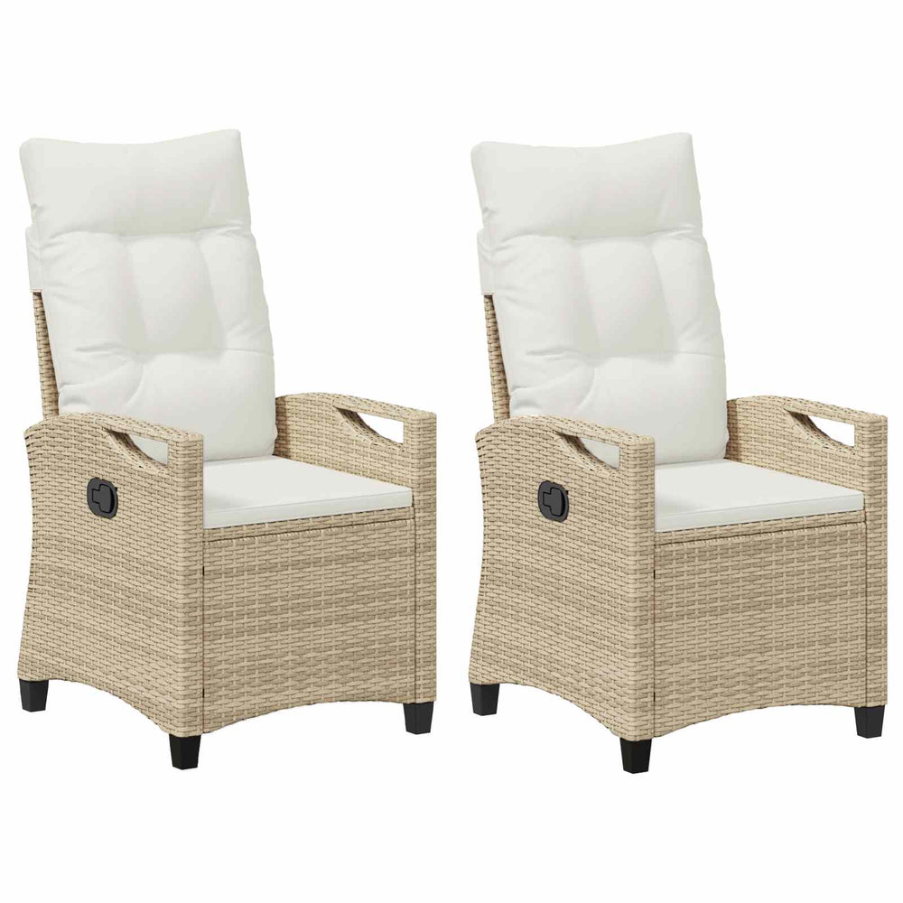 vidaXL Chaises de jardin 2 pcs Beige et crème 56 x 60 x 112 cm
