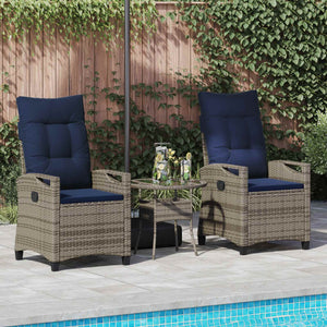 Gartenstuhl Set 2-teilig Grau Marineblau