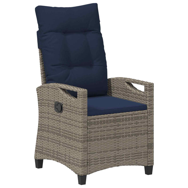 Gartenstuhl Set 2-teilig Grau Marineblau