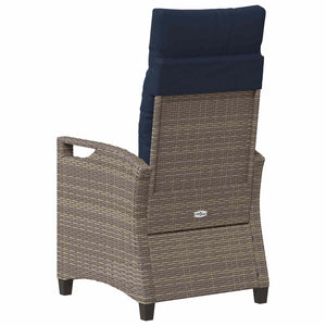 Gartenstuhl Set 2-teilig Grau Marineblau