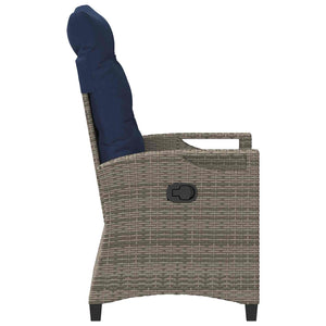 Gartenstuhl Set 2-teilig Grau Marineblau