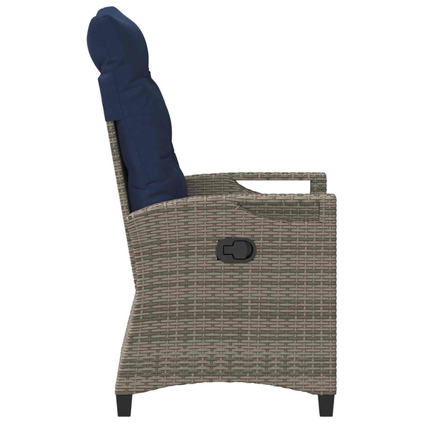 Gartenstuhl Set 2-teilig Grau Marineblau