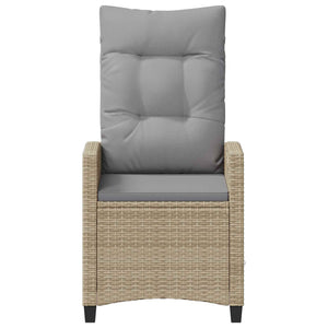 Verstellbarer Gartenstuhl mit Tisch Beige/Hellgrau