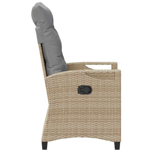 Verstellbarer Gartenstuhl mit Tisch Beige/Hellgrau