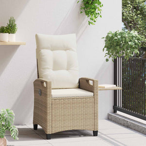 Verstellbarer Gartenstuhl mit Tisch Beige/Creme