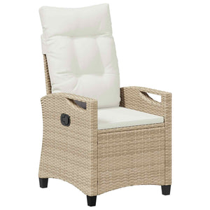 Verstellbarer Gartenstuhl mit Tisch Beige/Creme