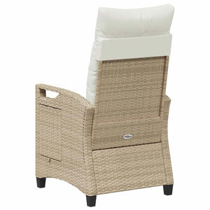 Verstellbarer Gartenstuhl mit Tisch Beige/Creme