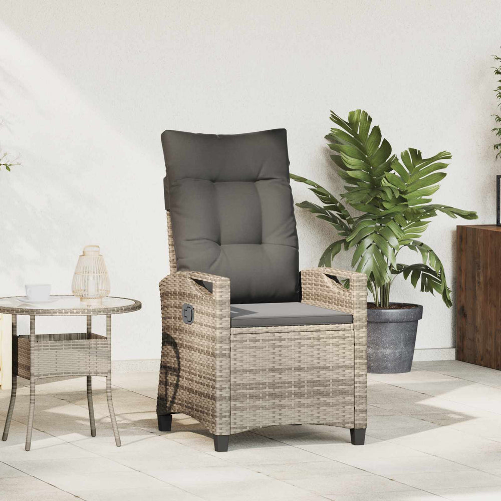 Verstellbarer Gartenstuhl Poly-Rattan Grau