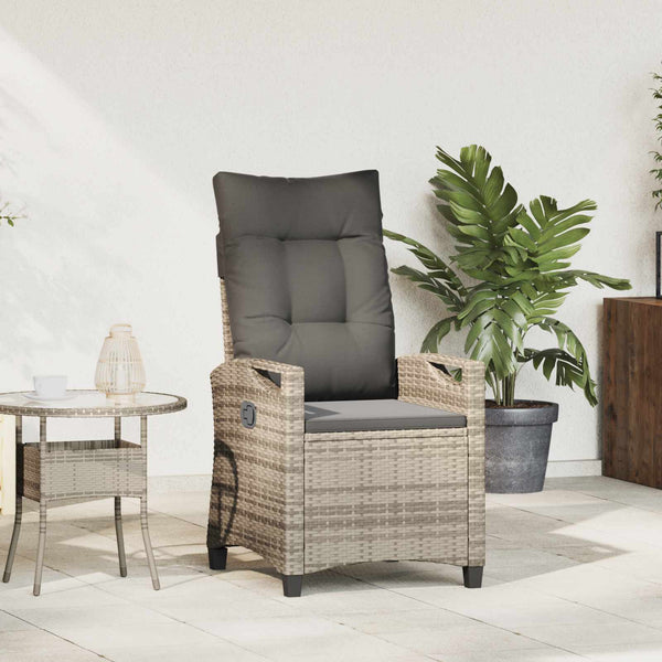 Verstellbarer Gartenstuhl Poly-Rattan Grau