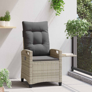 Verstellbarer Gartenstuhl Poly-Rattan Grau