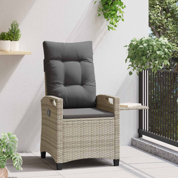 Verstellbarer Gartenstuhl Poly-Rattan Grau