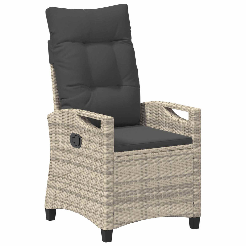 Verstellbarer Gartenstuhl Poly-Rattan Grau