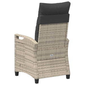 Verstellbarer Gartenstuhl Poly-Rattan Grau