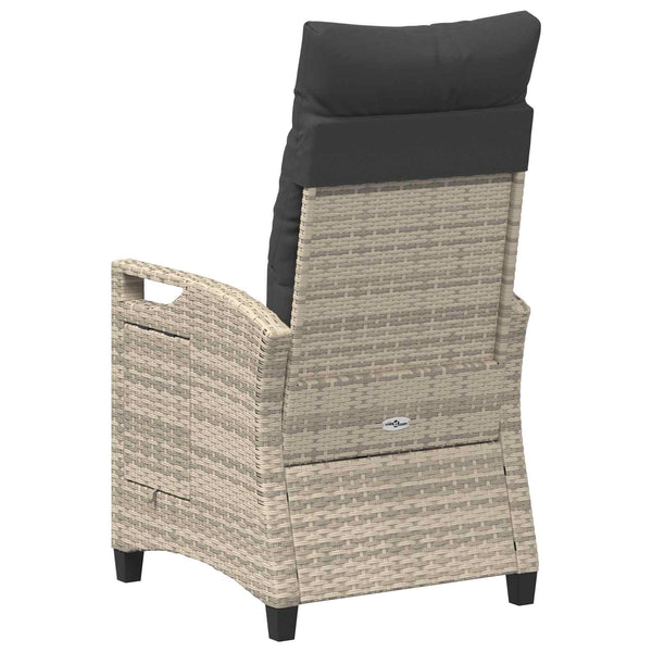 Verstellbarer Gartenstuhl Poly-Rattan Grau