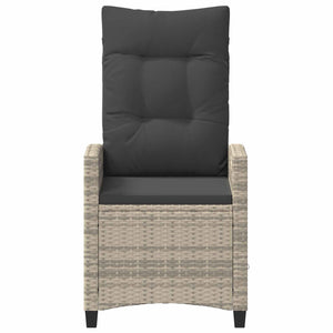 Verstellbarer Gartenstuhl Poly-Rattan Grau