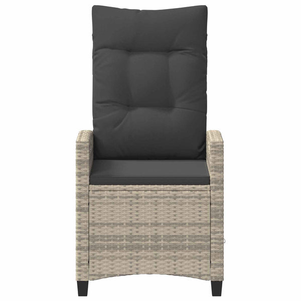 Verstellbarer Gartenstuhl Poly-Rattan Grau