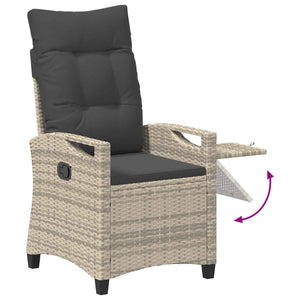Verstellbarer Gartenstuhl Poly-Rattan Grau
