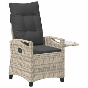 Verstellbarer Gartenstuhl Poly-Rattan Grau