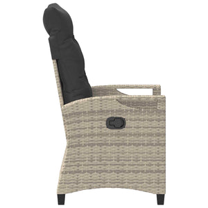 Verstellbarer Gartenstuhl Poly-Rattan Grau