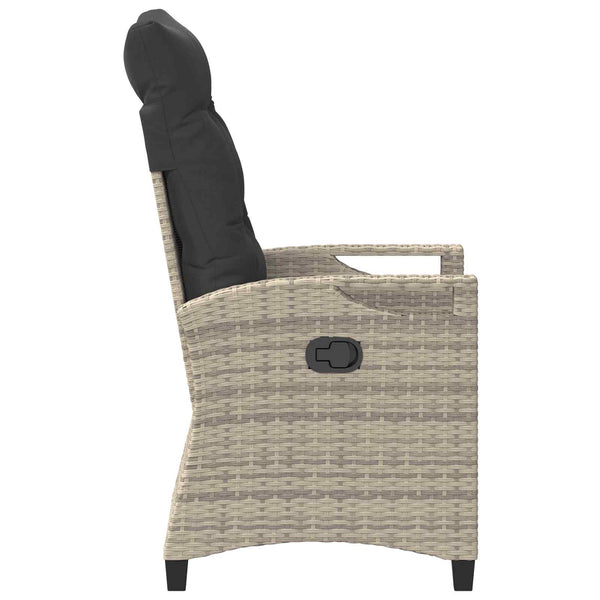 Verstellbarer Gartenstuhl Poly-Rattan Grau
