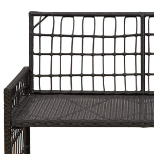 Schwarze Gartenbank für Outdoor-Bereich