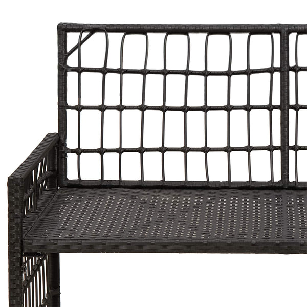 Schwarze Gartenbank für Outdoor-Bereich