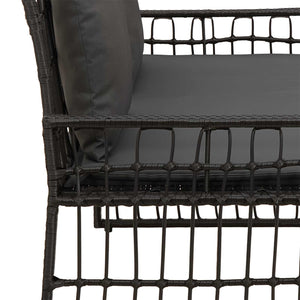 Schwarze Gartenbank für Outdoor-Bereich