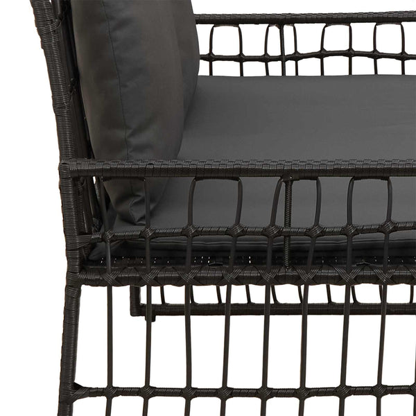 Schwarze Gartenbank für Outdoor-Bereich