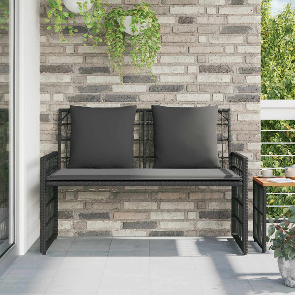 Schwarze Gartenbank für Outdoor-Bereich