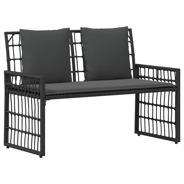 Schwarze Gartenbank für Outdoor-Bereich