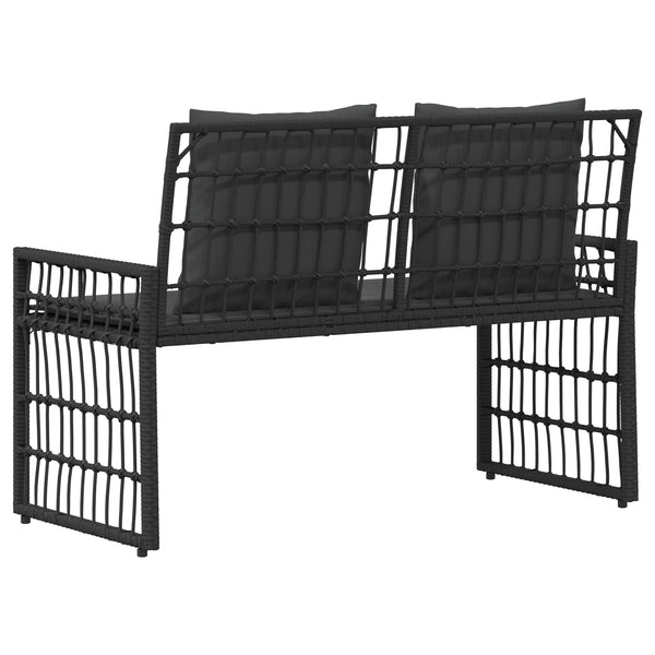 Schwarze Gartenbank für Outdoor-Bereich