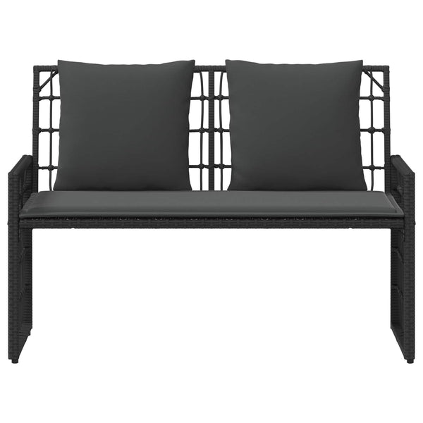 Schwarze Gartenbank für Outdoor-Bereich