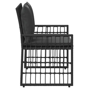 Schwarze Gartenbank für Outdoor-Bereich