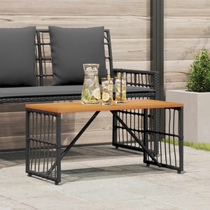 Schwarzer Outdoor Tisch 80x40 cm