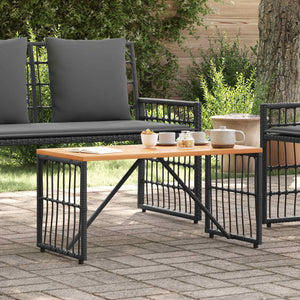 Schwarzer Outdoor Tisch 80x40 cm