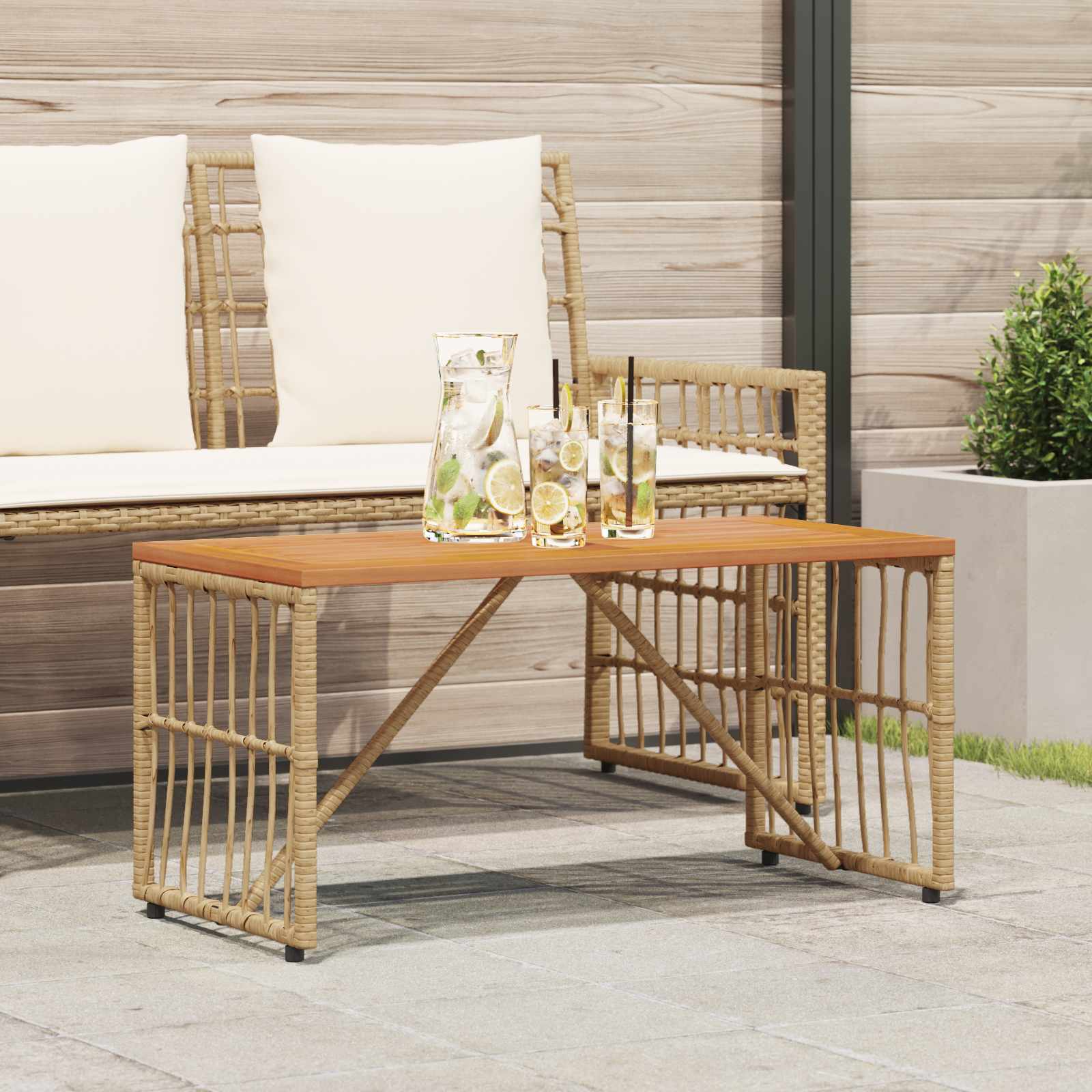 Outdoor Tisch Natur 80x40 cm