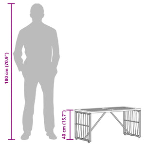 Grauer Outdoor-Tisch 80x40 cm