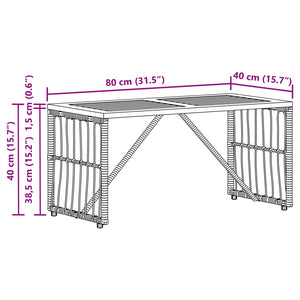 Grauer Outdoor-Tisch 80x40 cm