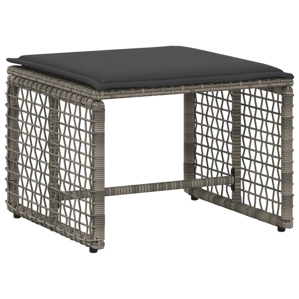 Gartenmöbel Set Grau mit Kissen, 5-teilig