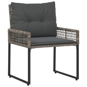 Gartenmöbel Set Grau mit Kissen, 5-teilig