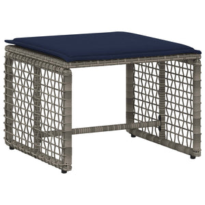 Gartenmöbel Set Grau Marineblau 5-teilig