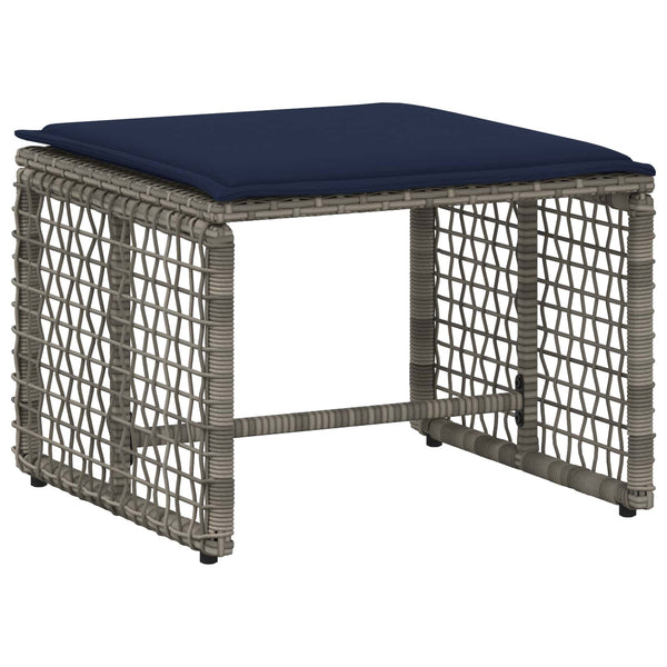 Gartenmöbel Set Grau Marineblau 5-teilig