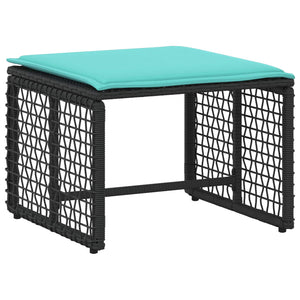 Gartenmöbel Set Schwarz Türkis 5-teilig